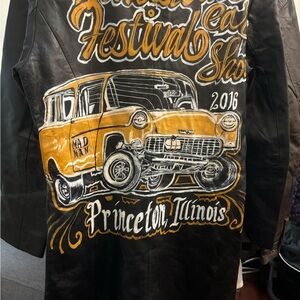 Vintage Car Show hand painted Leather Jacket